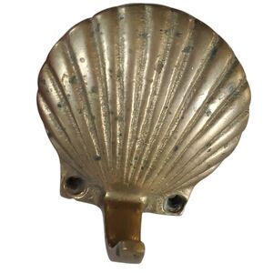 Vintage Brass Scallop Seashell Wall Hook